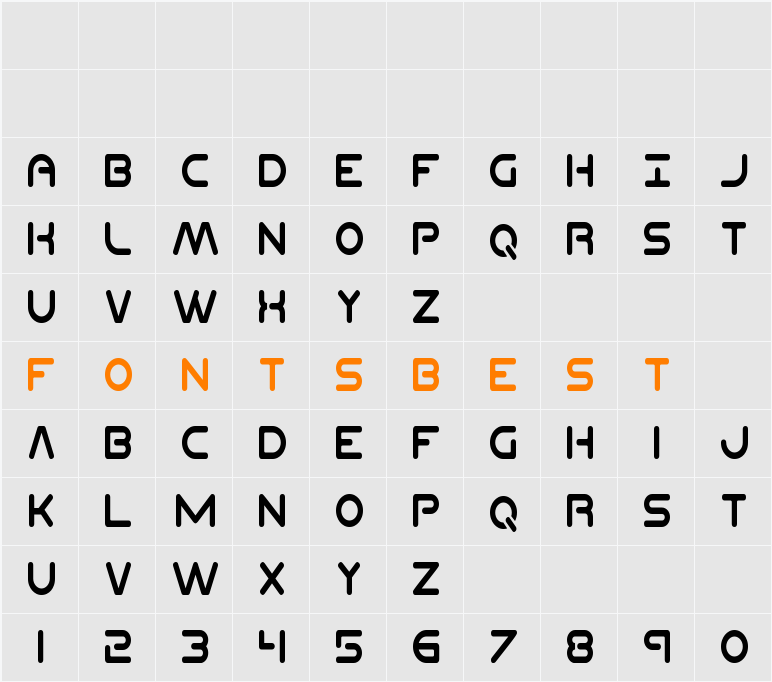 Planet N Compact Condensed Character Map