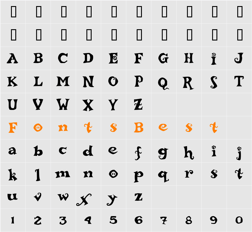 ReBucked Character Map