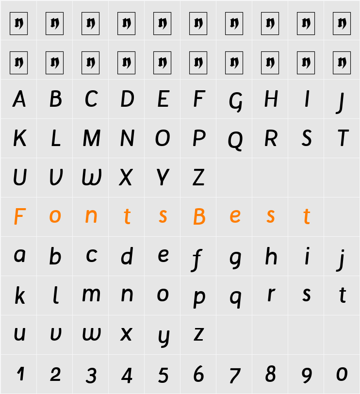 Tellural Character Map