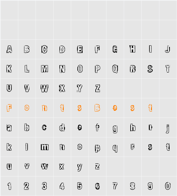ShadyWalk Character Map