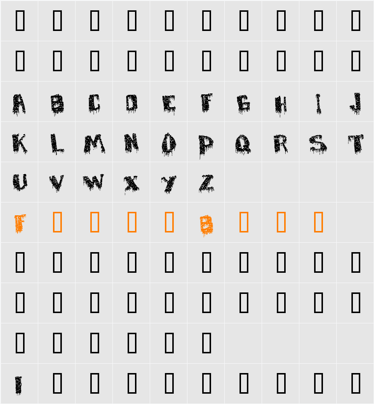 deFaced Character Map