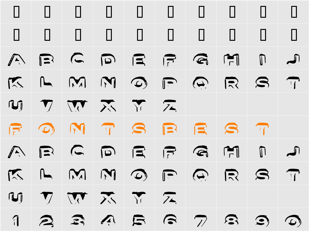 Letter Set A Character Map