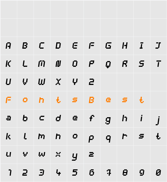 webpixel bitmap Character Map
