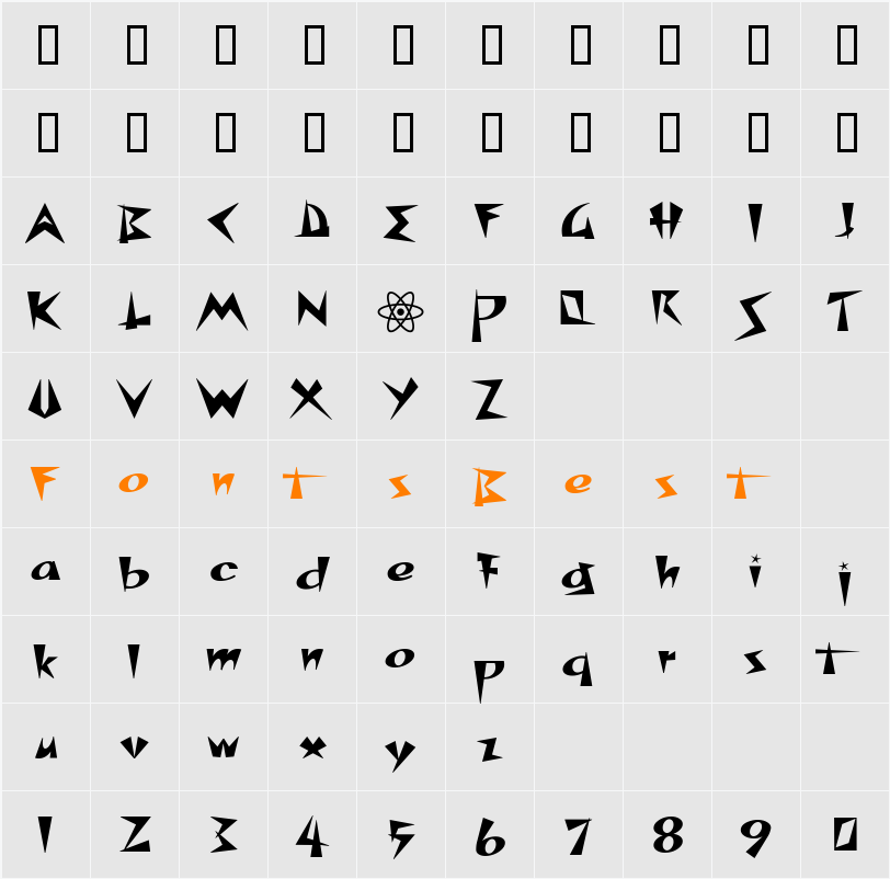 SpacePatrol Character Map