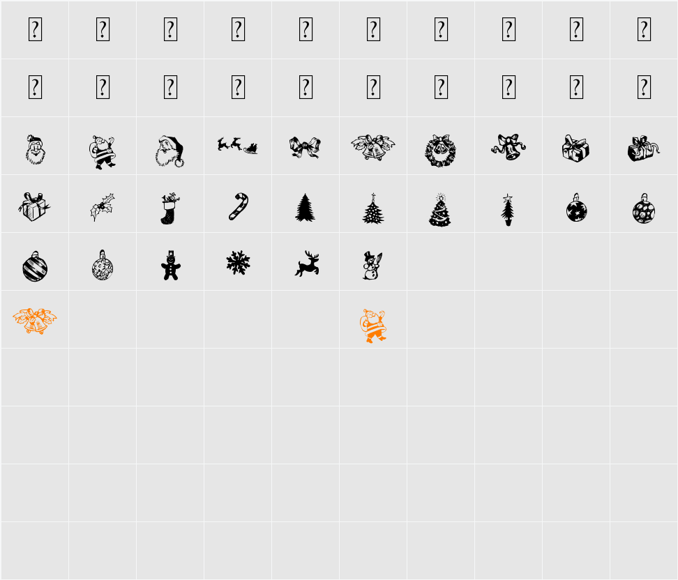 Xmas Doods Character Map