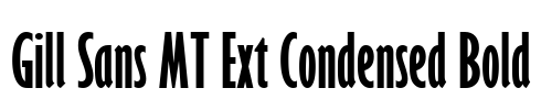 Gill Sans MT Ext Condensed Bold Font Image