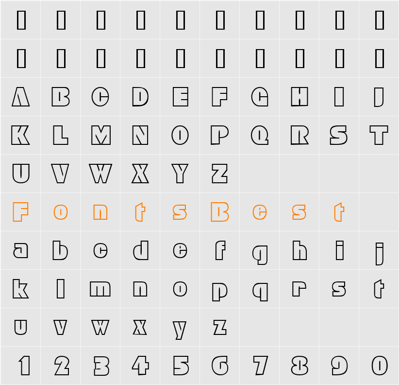 KenaOpenFaceDisplaySSi Character Map