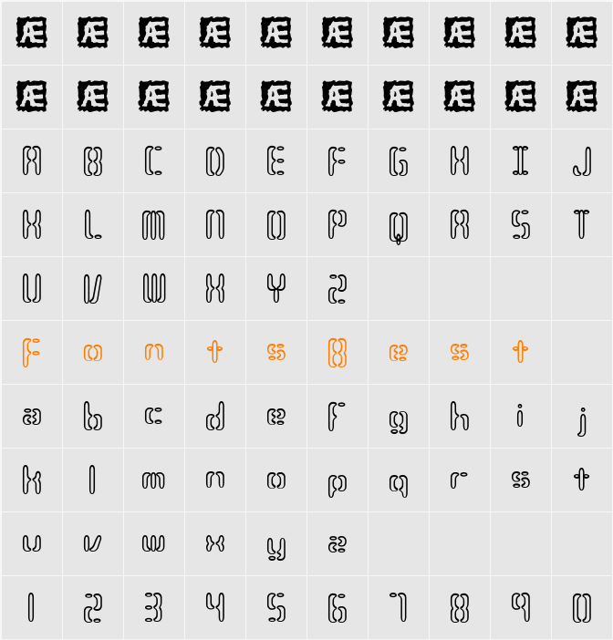 Compliant Confuse 3o BRK Character Map