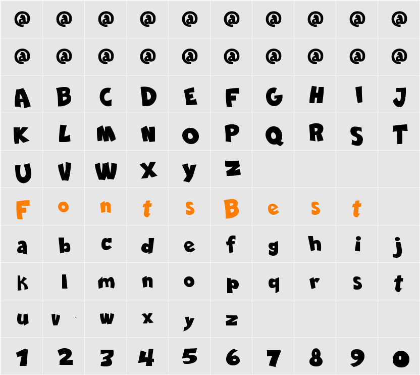 Comica BD Bold Character Map