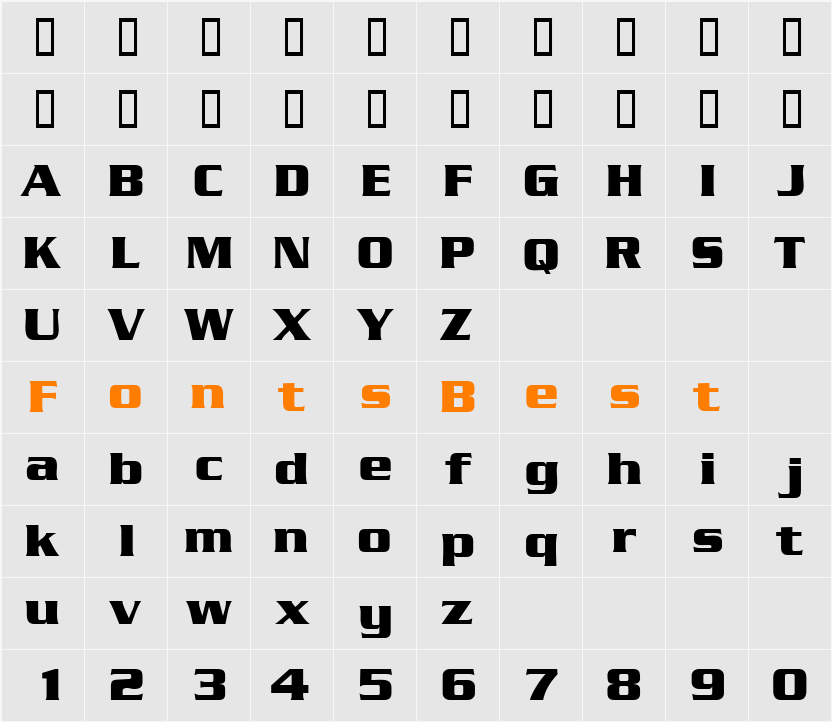 BoostSSK Character Map