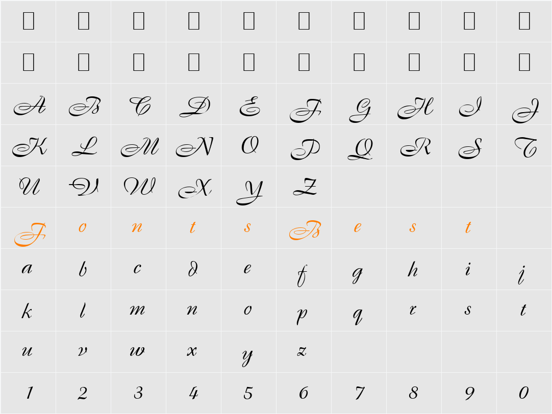 Script-B820 Character Map