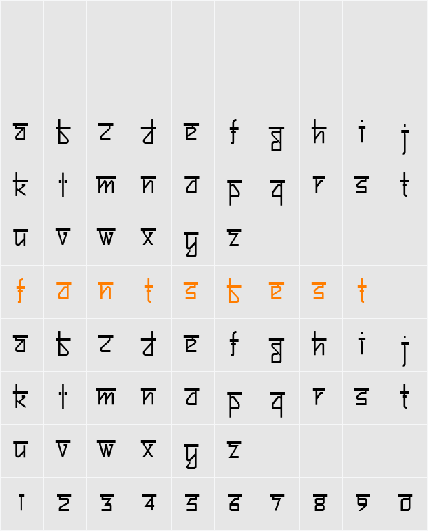 Bitling sujatra Character Map