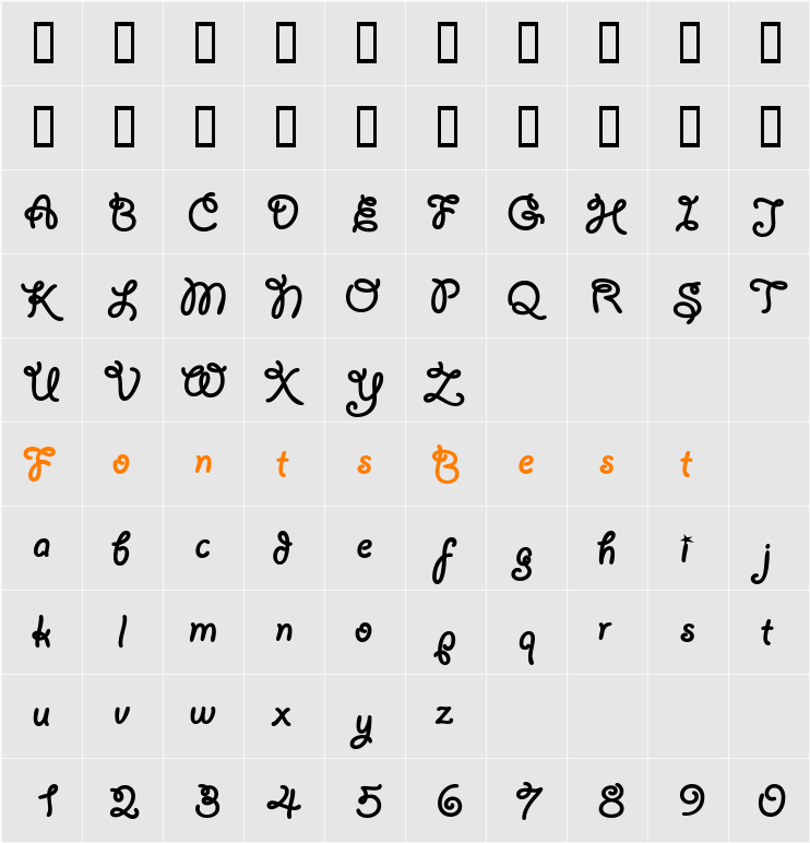 Lariat Character Map