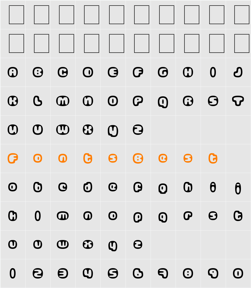 Gubblebum Character Map