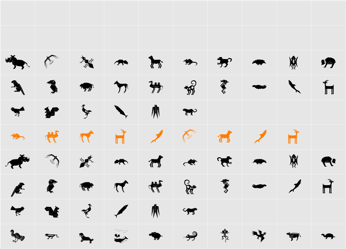 Shamanish Character Map