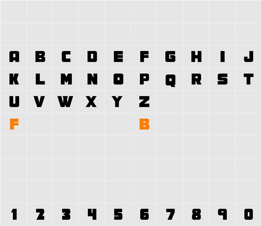 MEF Display Character Map