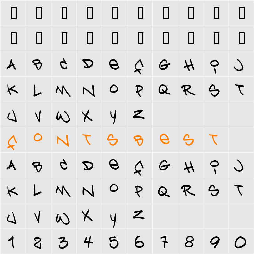 Bring tha noize Character Map