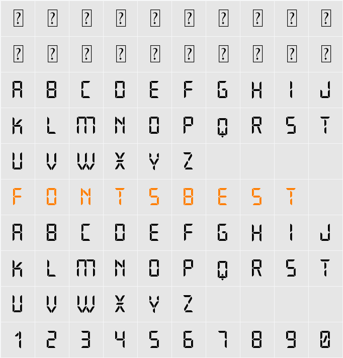 Open 24 Display St Character Map