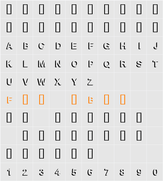 Block Shadow Character Map