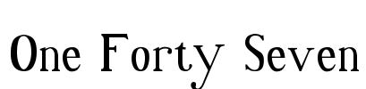 One Forty Seven Font Image