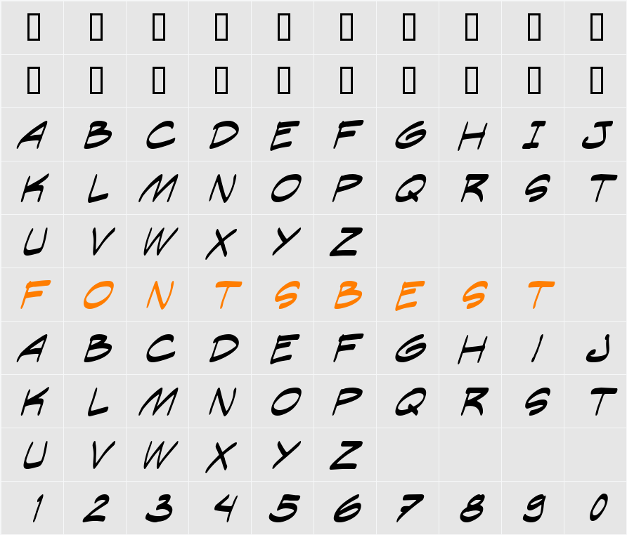 Letratista Character Map