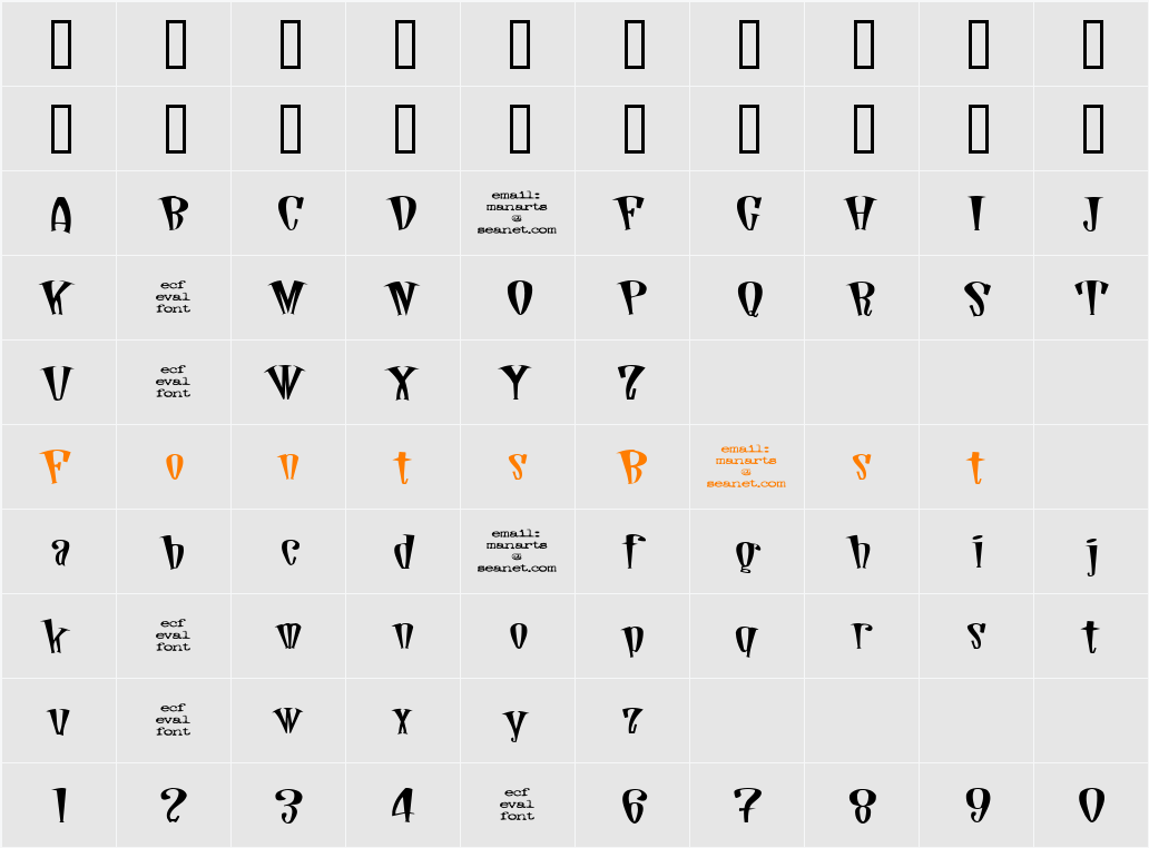 daddio (eval) Character Map