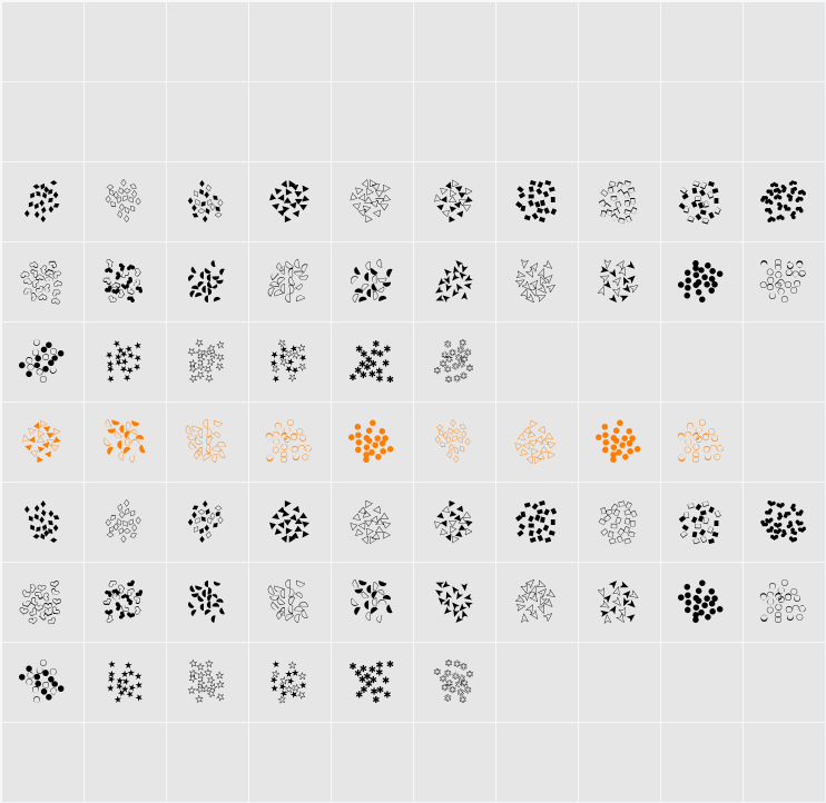 FE Confetti Character Map