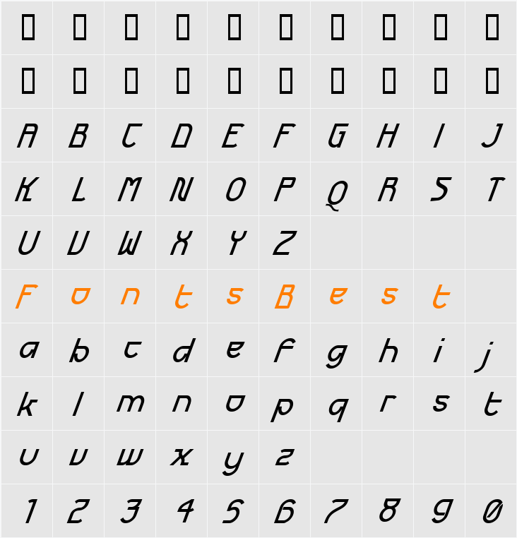 Futurex Character Map