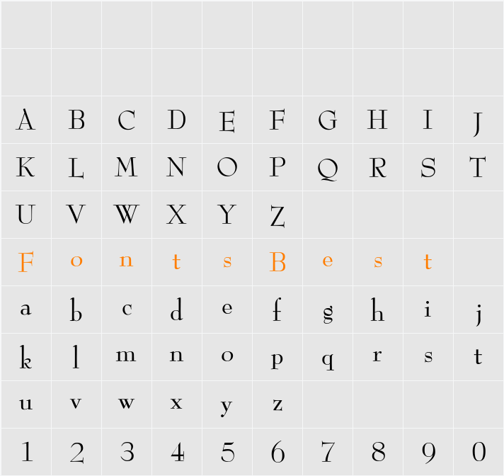 LeadFont Character Map