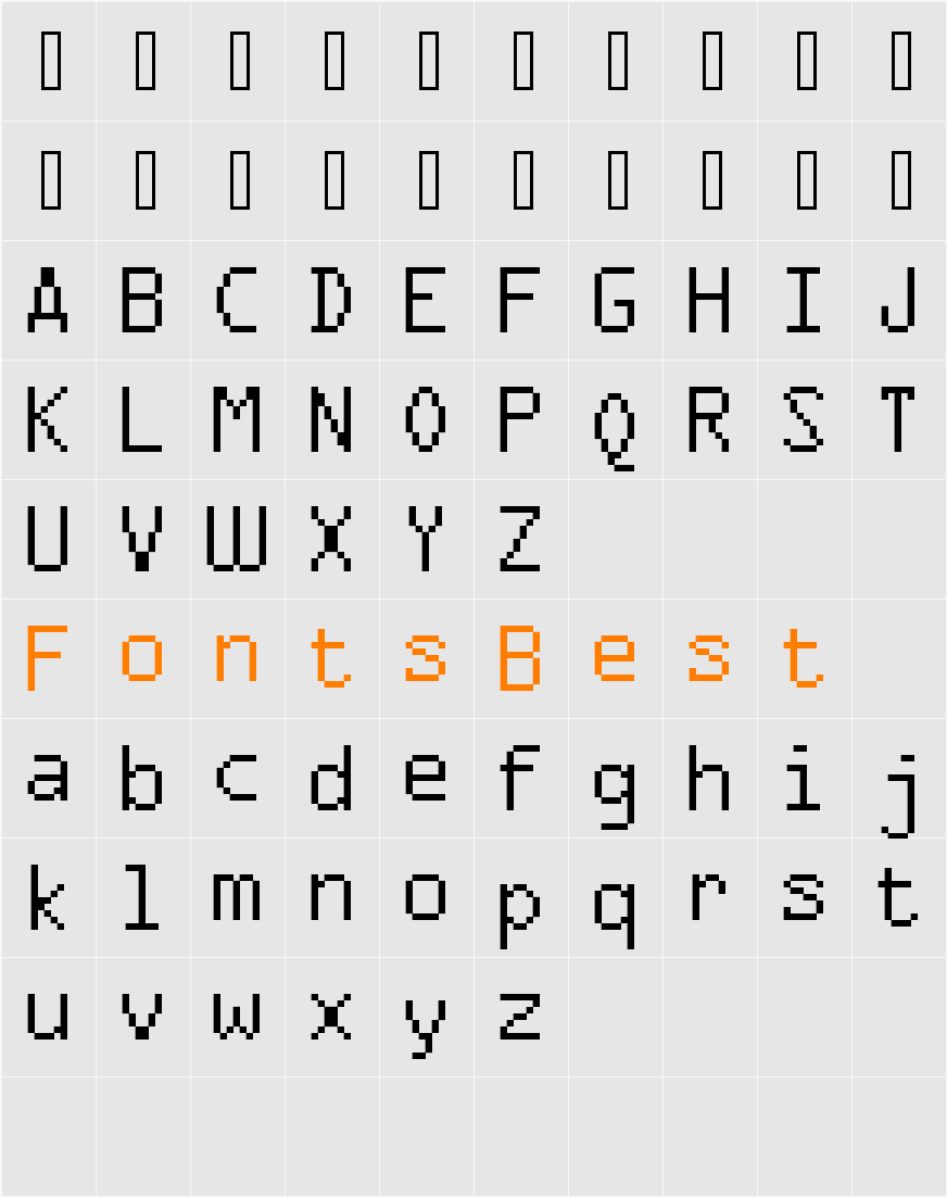 FFF Agent Condensed Character Map