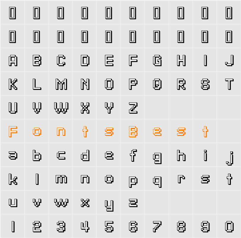SF Pixelate Shaded Character Map
