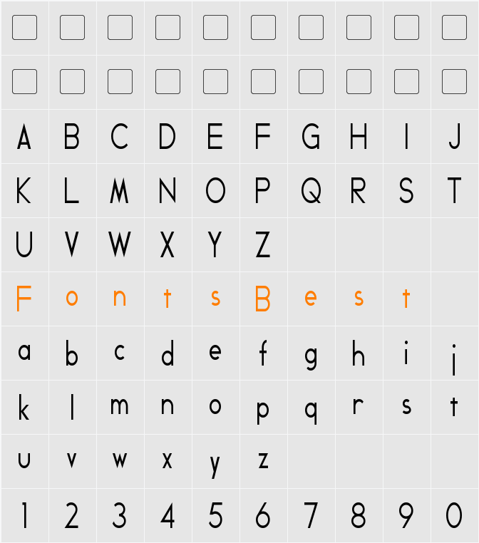 Geddes Condensed Character Map