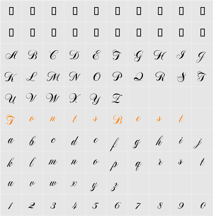 NotnorvalHmkBold Character Map