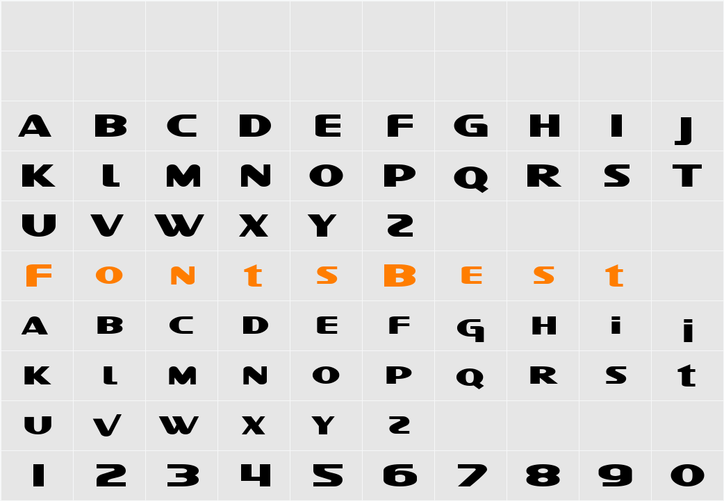 SF Intellivised Extended Character Map