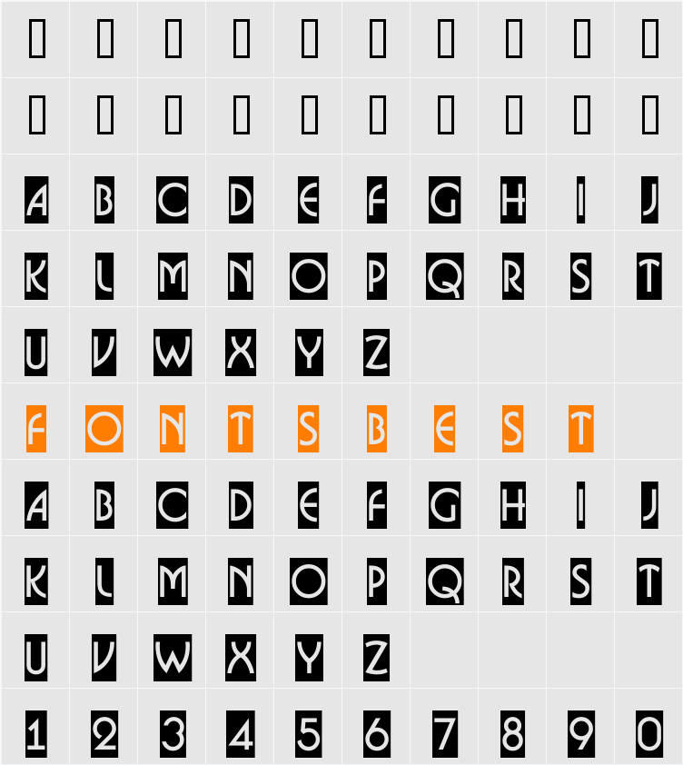 a_BosaNovaCm Character Map