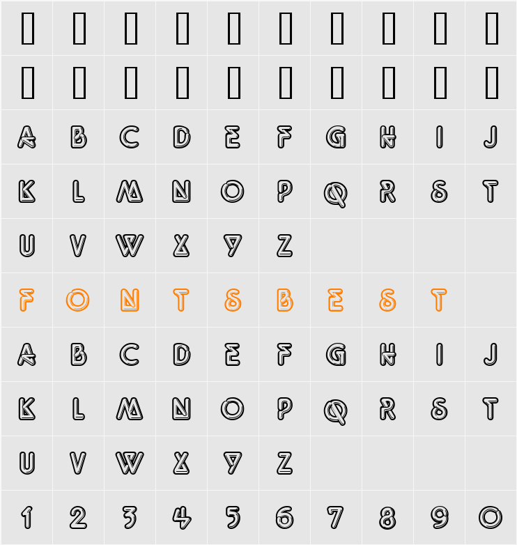 GE Neon Lights Character Map