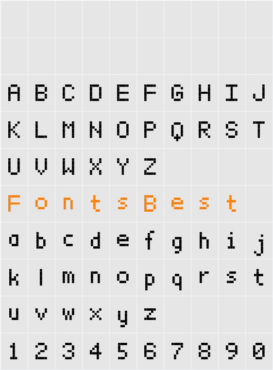 BitxMap Font tfb Character Map