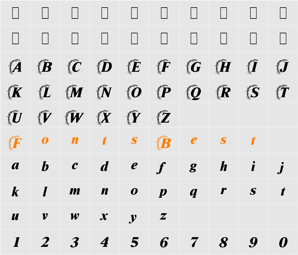 Grain Becker Character Map