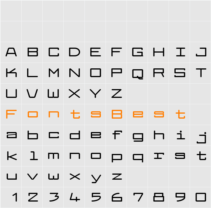 Larabiefont Xtrawide Character Map