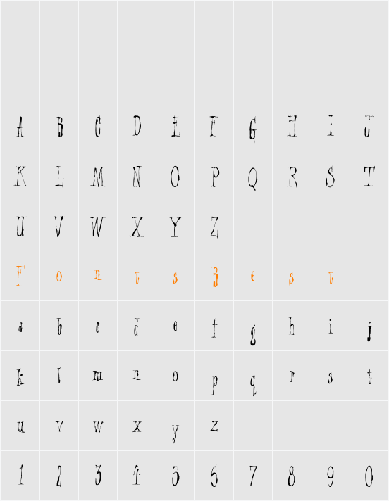 Dosh Normal Character Map