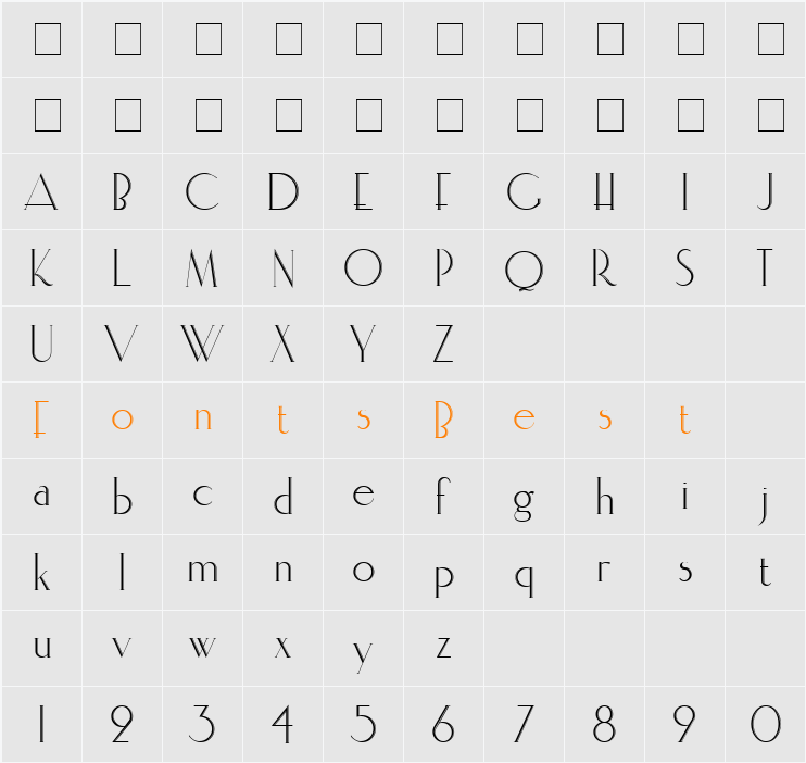 ElisiaInline Character Map