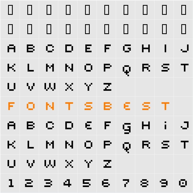 Sevenet 7 Character Map