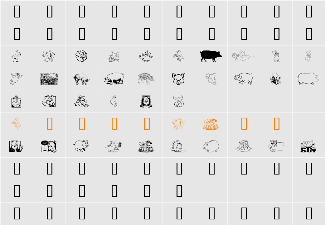 Ein Schwein Character Map