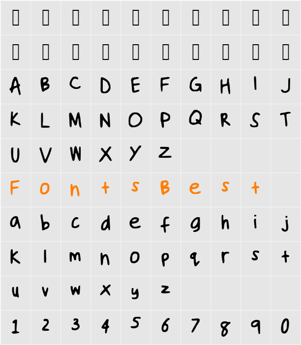 handwriting_ Character Map