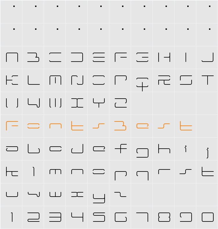 ltr-04:wireflame Character Map