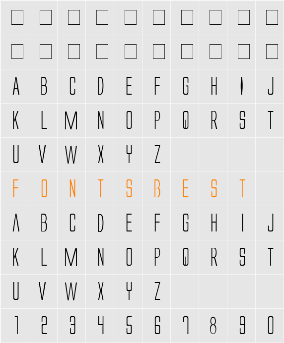 ft11 Character Map