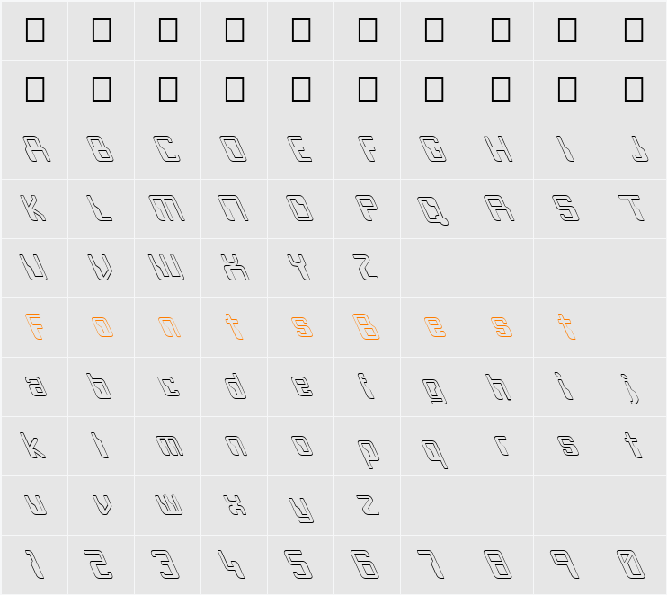 FZ DIGITAL 5 HOLLOW LEFTY Character Map