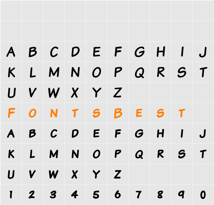 Komika Text Kaps Character Map