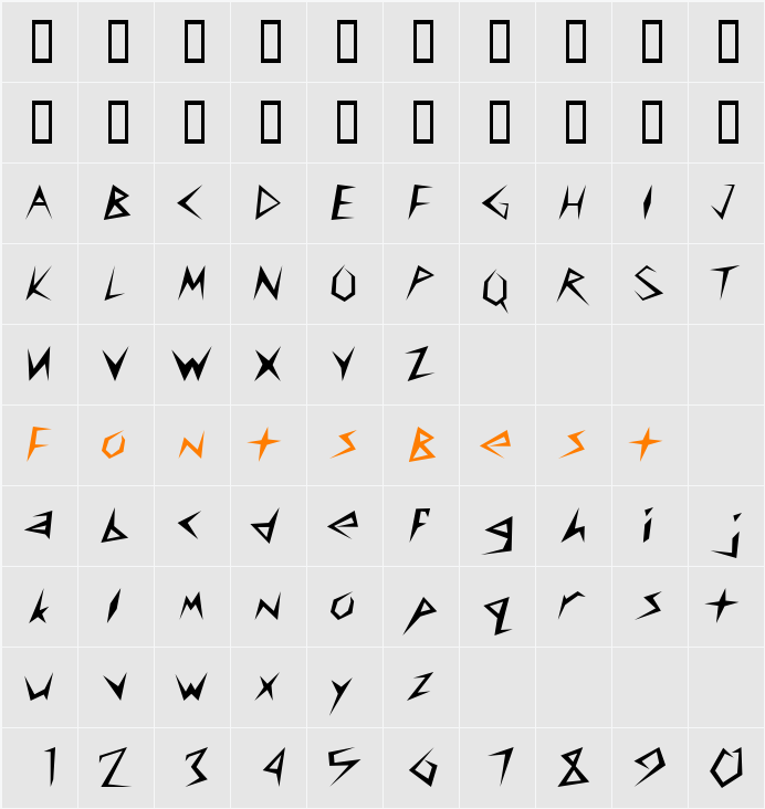 Frantic-Extended Character Map