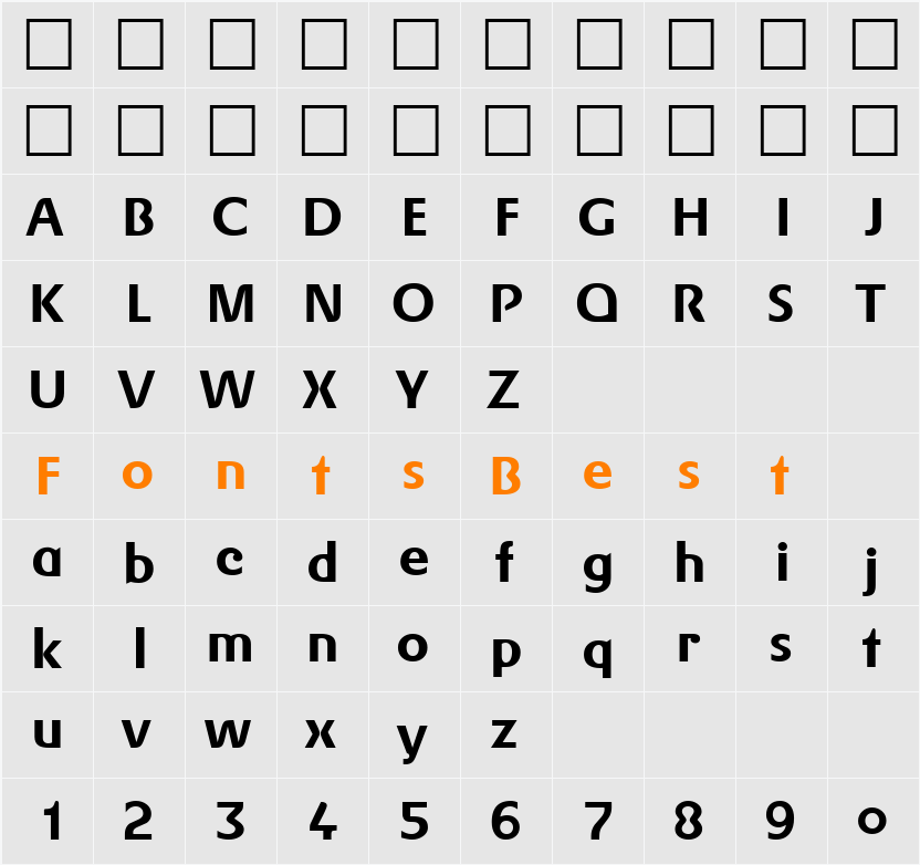 Gerling DB Character Map